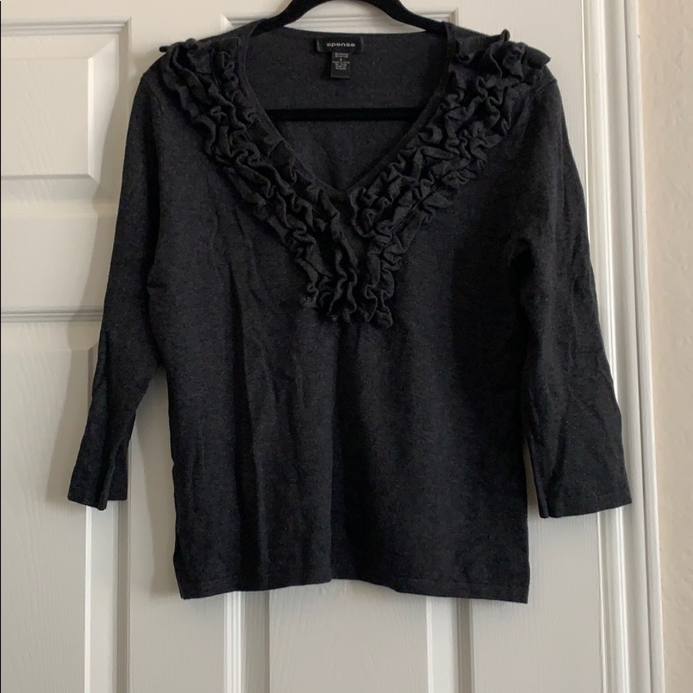 Super soft 3/4 length V-neck sweater